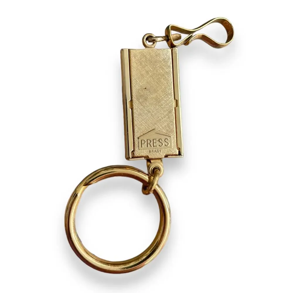 Mickey Mouse Gold Plated Men's Valet Key Ring - With Finger Flick Technology
